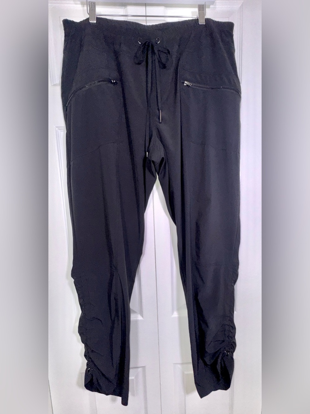 Wearables by XCVI Black Ruched Cinch Hem Cargo Pants Women’s XL